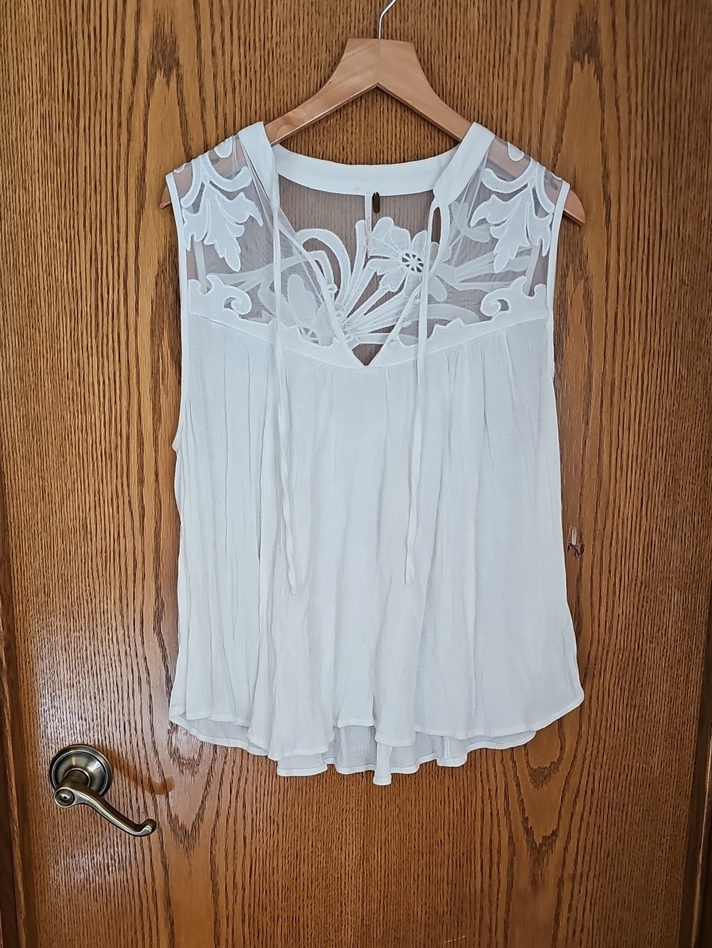 Free People White Lace Tank